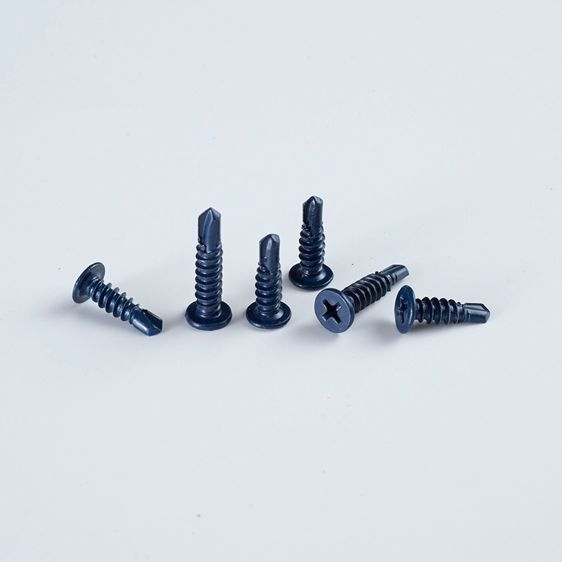 10-16x16-30 Cabeza de oblea azul (vástago reducido) Tornillo autoperforante